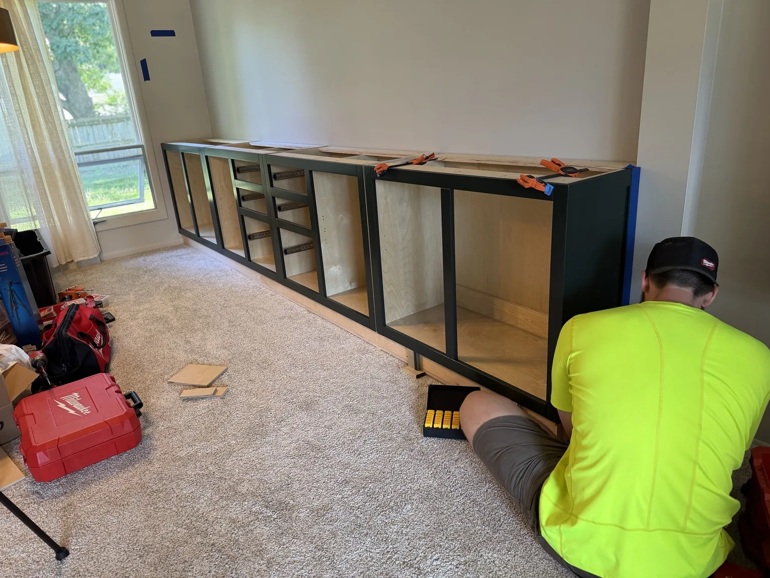 Cabinet installation in progress