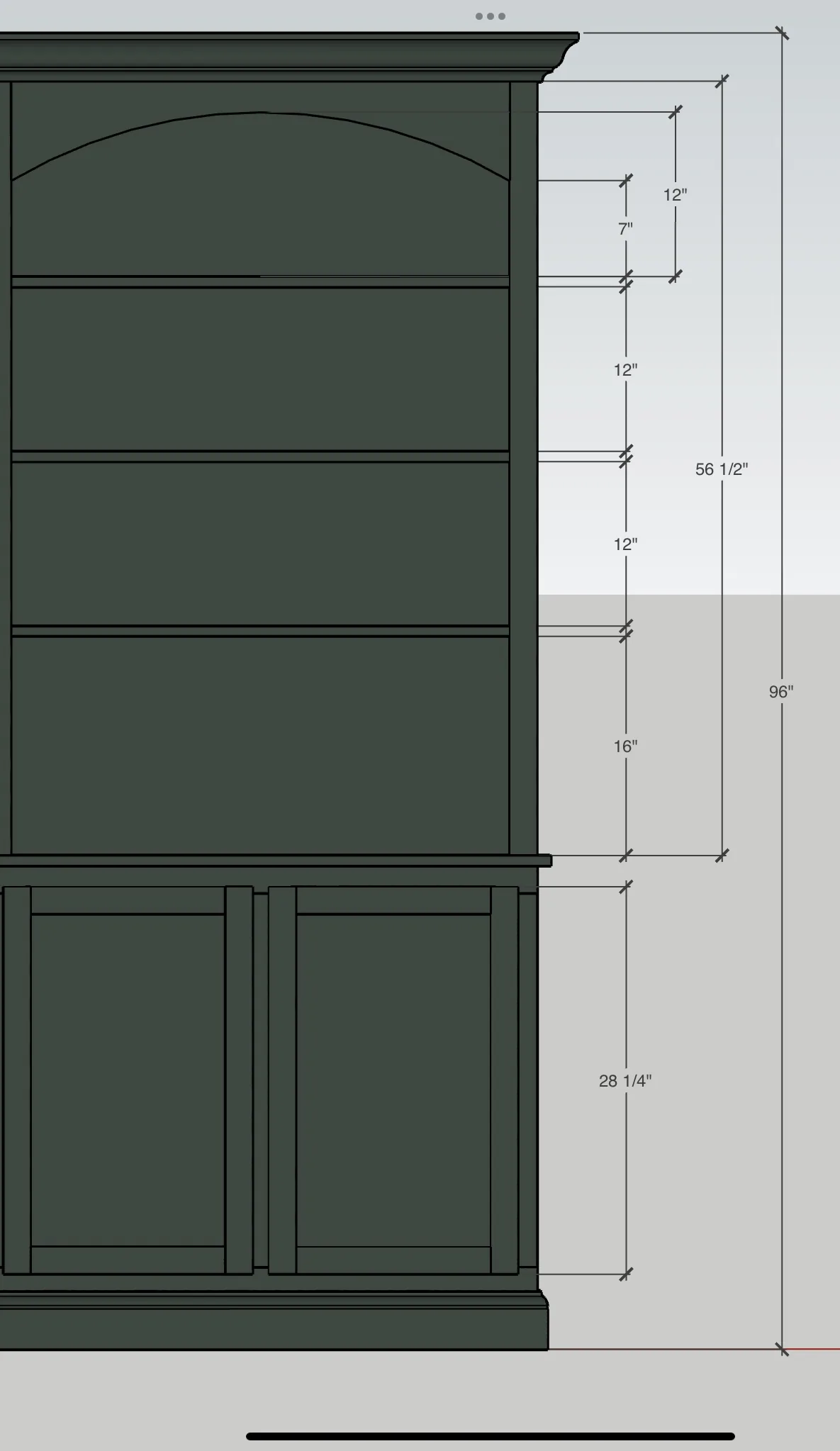 CAD drawing for the custom library built-in