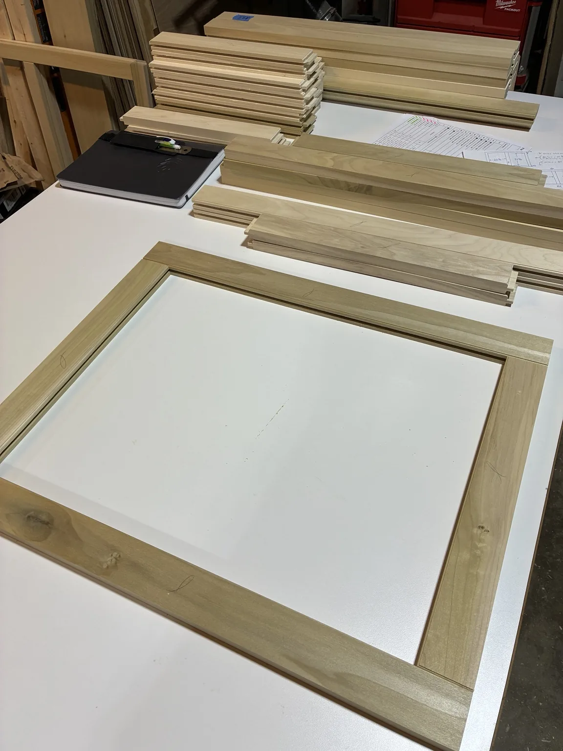 Custom milled poplar rails and stiles