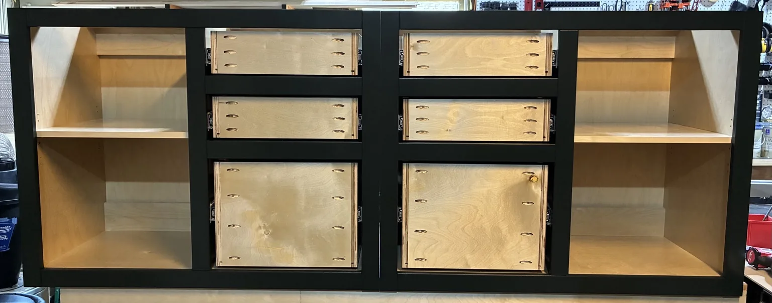 Lower cabinet assembly in the shop